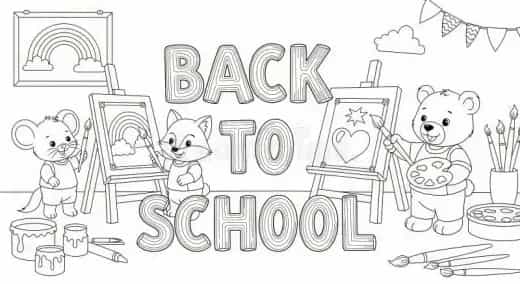Back to School: Animal Coloring