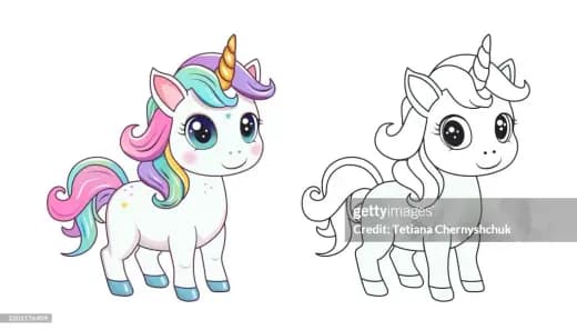 Coloring Book: Fabulous Cute Unicorn