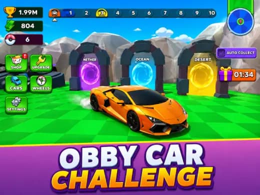 Obby Car Challenge: Drive Description Image