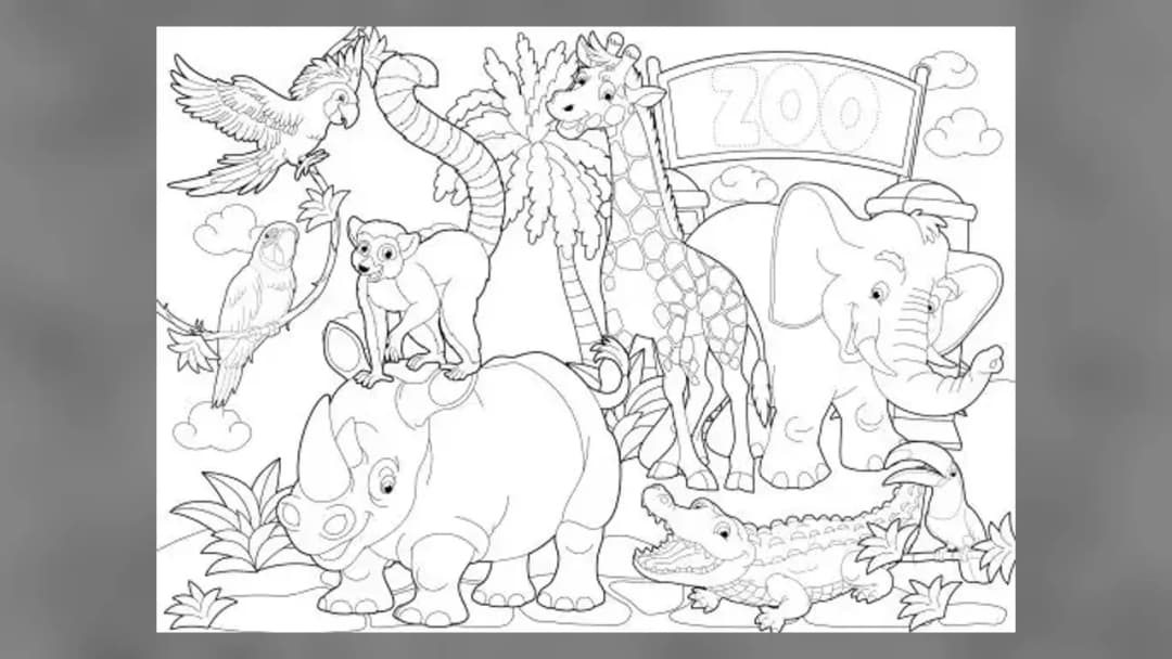 Zoo Animals: Coloring Book - Official Feature