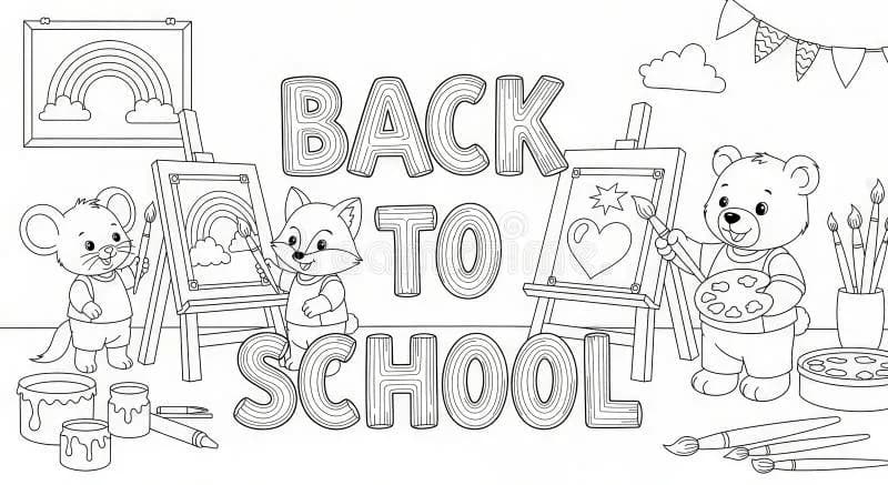 Back to School: Animal Coloring Description Image
