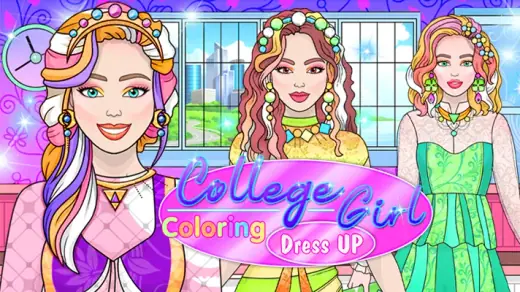 College Girl Coloring Dress Up