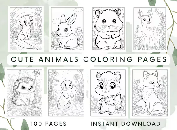 Cute Animals Coloring Book